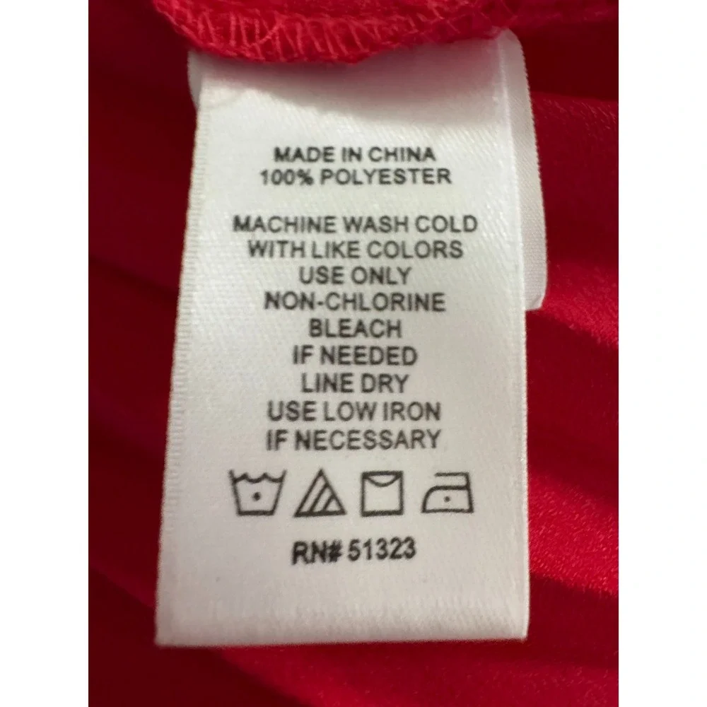 1 STATE Red Pleated‎ Mock Neck Sleeveless Halter Top Blouse Women XS - Picture 5 of 7